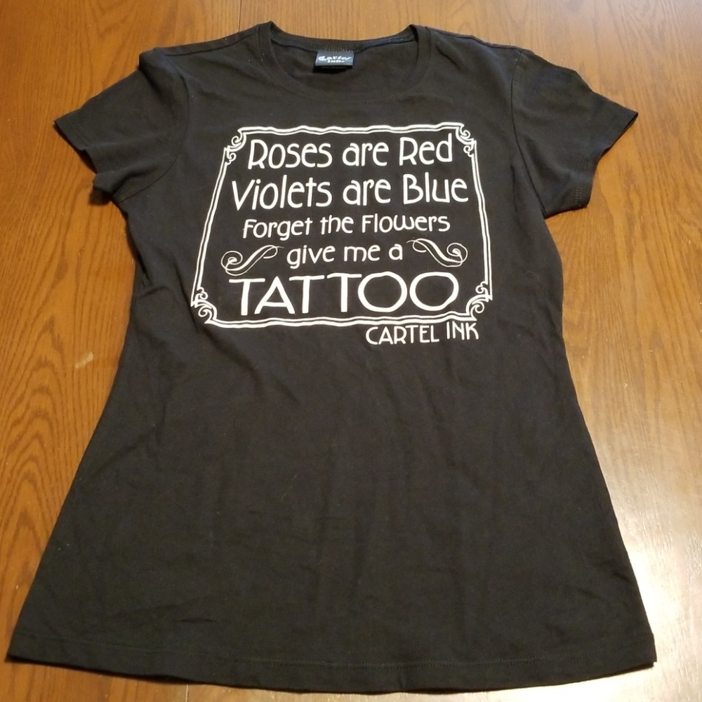 Cartel Ink Rose are Red Tattoo graphic tee F305:4